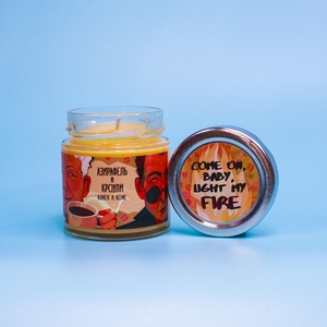 Ароматическая свеча by Stickerpachechnaya x Woodeel. Азирафель и Кроули (200 мл)