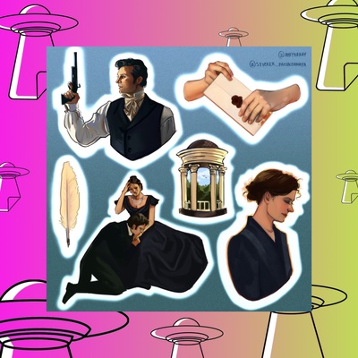 Авторский стикерпак Stickerpachechnaya x Amfybrahy. Евгений Онегин