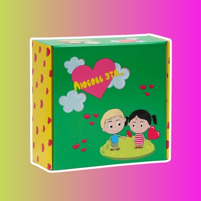 Коробка самосборная "Любовь это..."