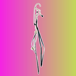 Кафф "Золотая змея", моносерьга, черный