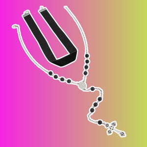 Готический чокер с крестом на длинной цепочке