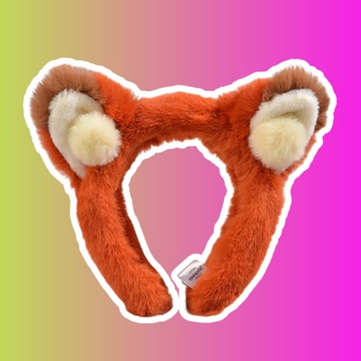 Ободок плюшевый с лисьими ушками