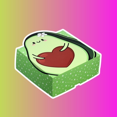 Подарочная коробка "Авокадо" большая