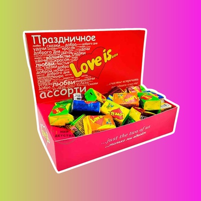 Жевательная резинка Love Is микс вкусов с пожеланием, 4,2 гр