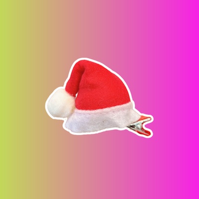 Заколка "шапочка Деда Мороза"