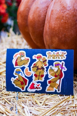 Авторский стикерпак Stickerpachechnaya x Woodeel. Черепашки-ниндзя