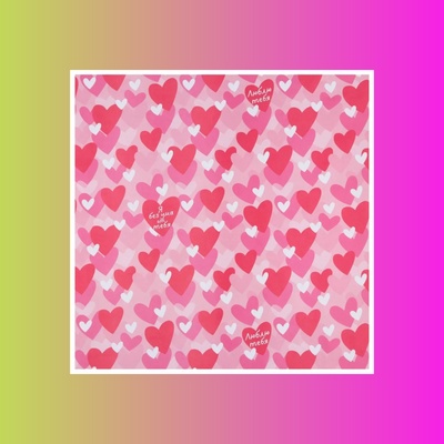 Бумага упаковочная крафтовая «Люблю тебя»