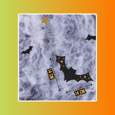 Декор на стену "Летучие мышки": белая паутина, декор