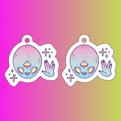 Акриловые сережки "Инопланетяне"