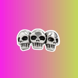 Кафф "Черепа" серебристый