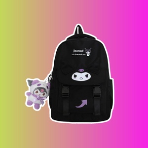 Рюкзак "Куроми: Sanrio", черный с брелоком