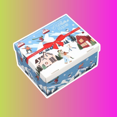 Коробка складная «Новогодний город»