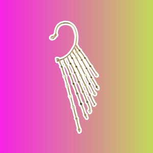 Кафф золотой с подвесками, моносерьга, правый