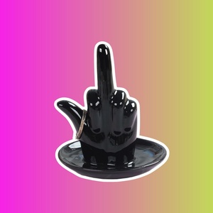 Подставка для украшений "Средни палец", черный