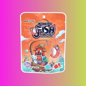 Жевательные конфеты в форме рыбы Wisichi Fish Pectin Candy со вкусом голубики и клубники 50 г