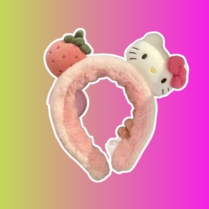 Ободок плюшевый "Hello Kitty"