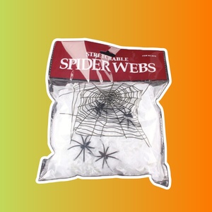 Прикол "Паутина с пауками", белая