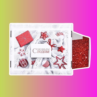 Складная коробка "Красная с белым"