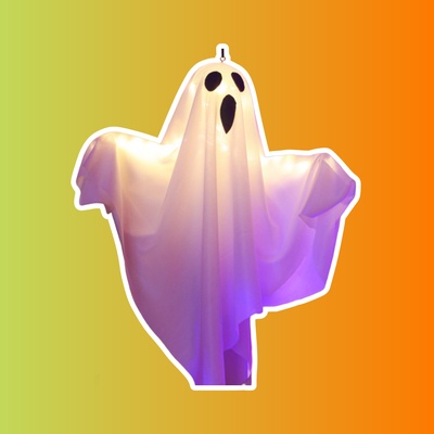 Декор для Хэллоуина "Призрак" с гирляндой