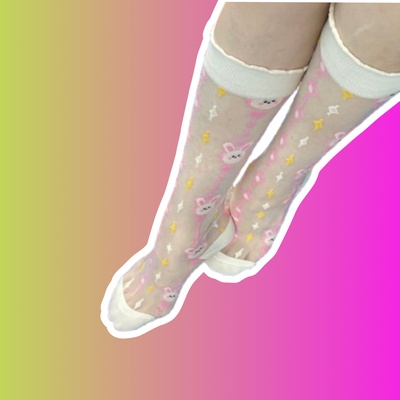 Чулки "Лолита" с кроликами