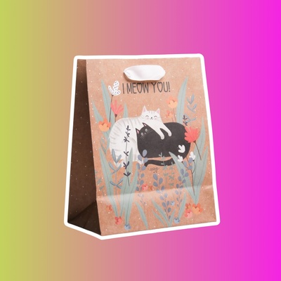 Пакет крафтовый вертикальный «Пушистого счастья», MS