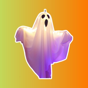 Декор для Хэллоуина "Призрак" с гирляндой