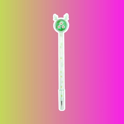 Ручка "Олень с ромашками" с блёстками